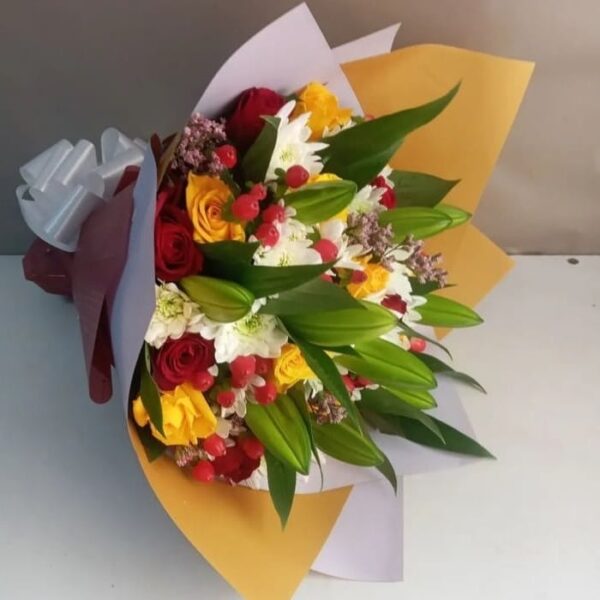 COLOURFUL BOUQUET WITH LILIES